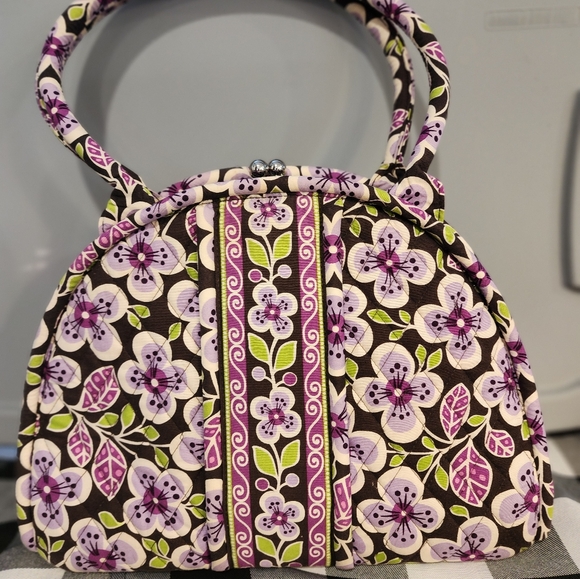 VERA BRADLEY PURSE PLUM PETALES ELOISE HANDLES - Picture 1 of 14